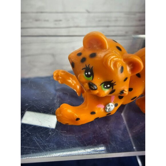 1993 Kenner Littlest Pet Shop Cheetah Cat Figure Toy Orange Original Authentic V - Picture 8 of 8
